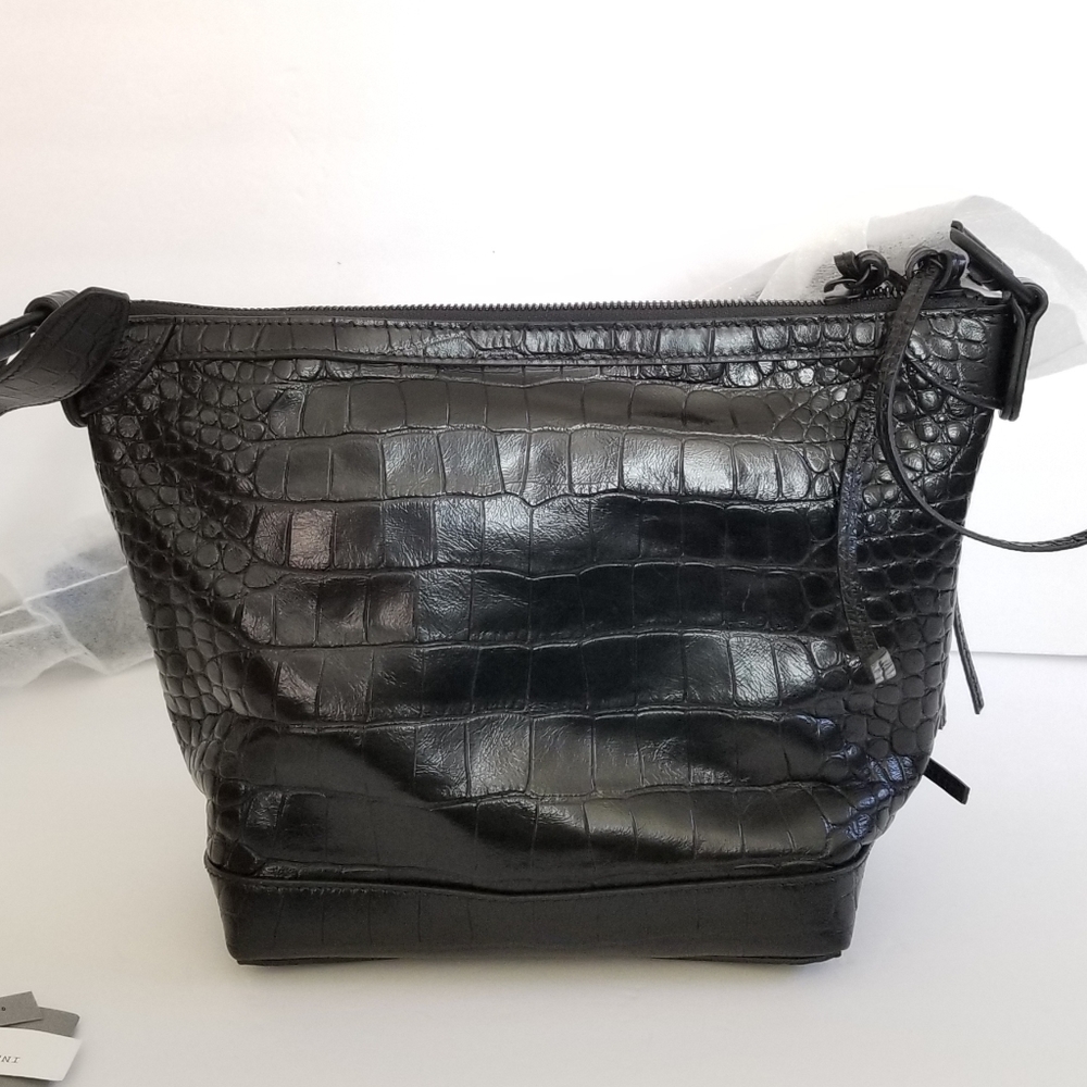 Balenciaga XS Neo Classic Croc-Embossed Leather Hobo Bag Black - Picture 5 of 10